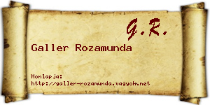 Galler Rozamunda névjegykártya